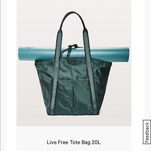 Lululemon Teal Live Free Tote Bag 20L